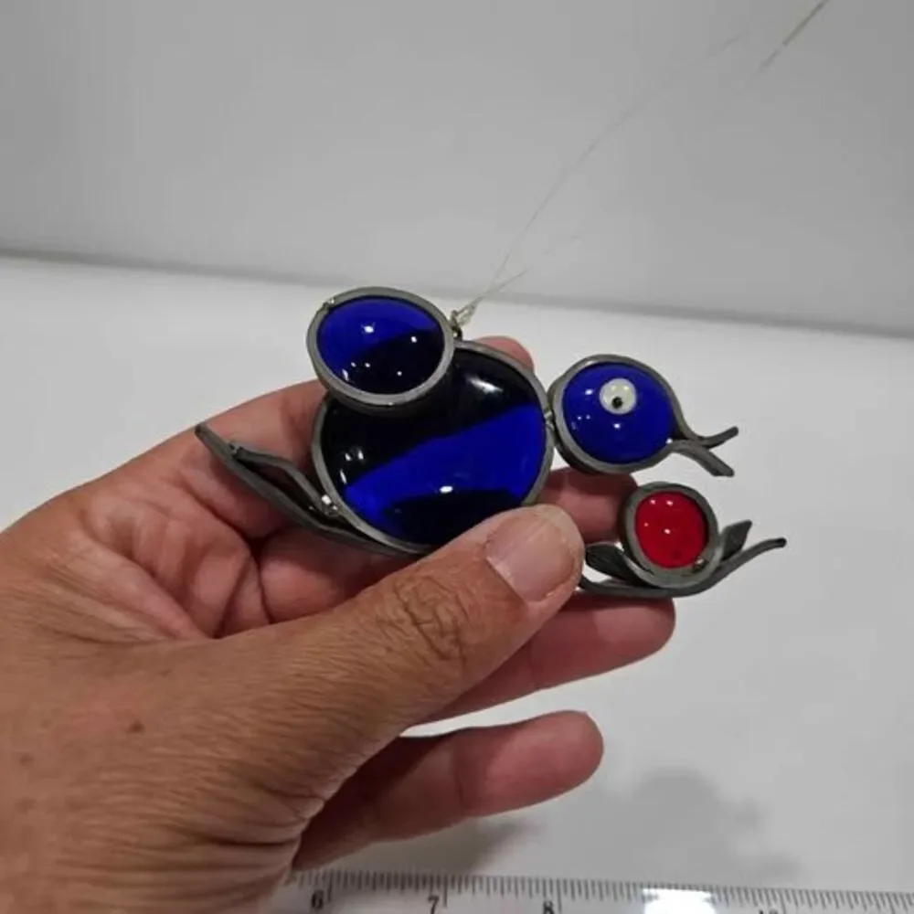 Stained glass bird ornament